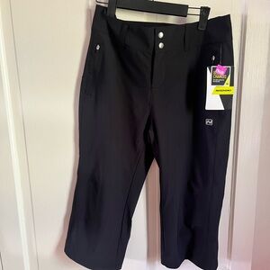 Black Capri Pants with Logo size 6 nwt